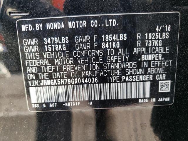 JHMGK5H79GX044036 Honda FIT EX
