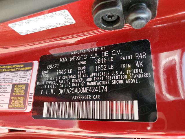 3KPA25AD0ME424174 KIA RIO S