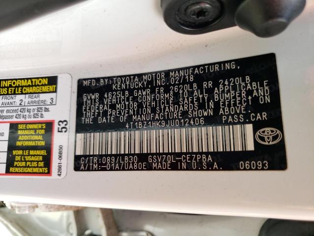 4T1BZ1HK9JU012406 Toyota CAMRY XSE