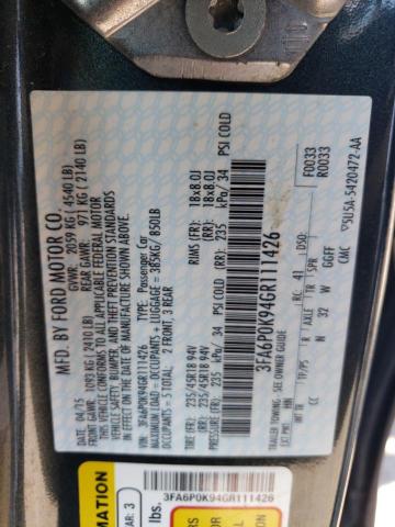 3FA6P0K94GR111426 Ford Fusion Titanium