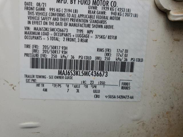 MAJ6S3KL5MC436673 Ford Ecosport Titanium