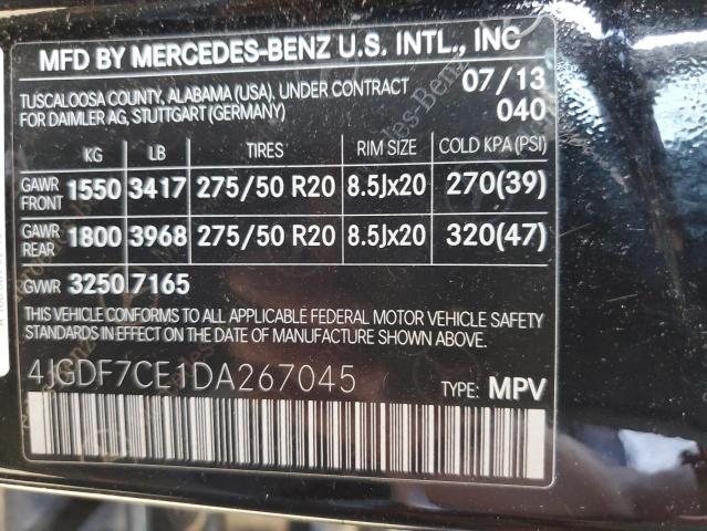 VIN 4JGDF7CE1DA267045 2013 Mercedes-Benz GL-Class, ... no.13