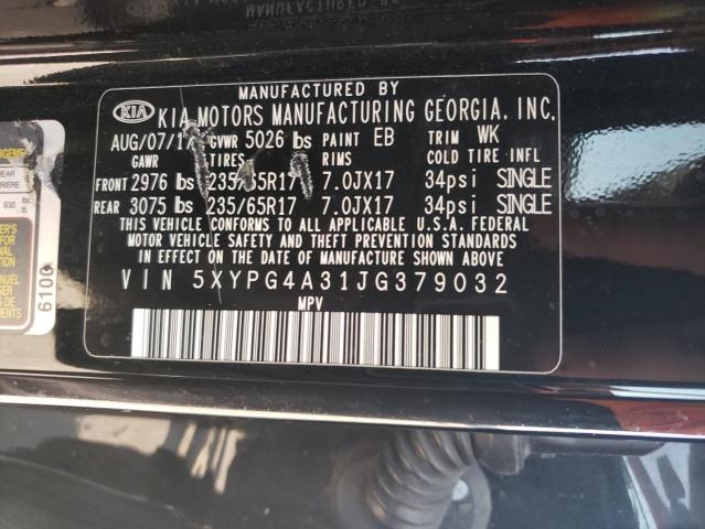 5XYPG4A31JG379032 KIA SORENTO LX