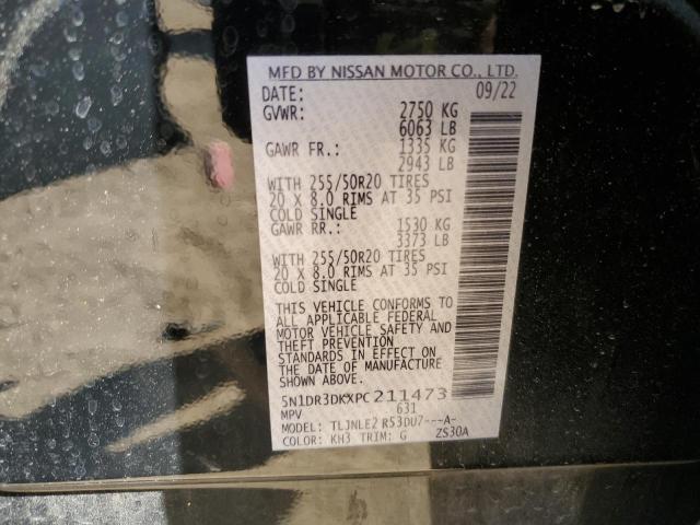 5N1DR3DKXPC211473 Nissan Pathfinder Platinum