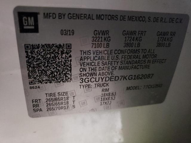 2019 CHEVROLET SILVRDO LT - 3GCUYDED7KG162087