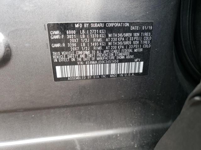4S4WMAJD0K3451450 Subaru Ascent Limited