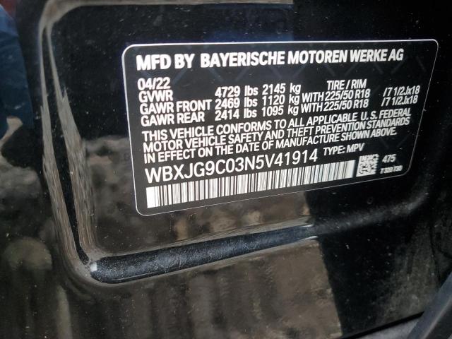 WBXJG9C03N5V41914 BMW X1 XDRIVE2 13