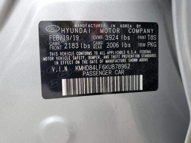 2019 HYUNDAI ELANTRA SE - KMHD84LF6KU878962