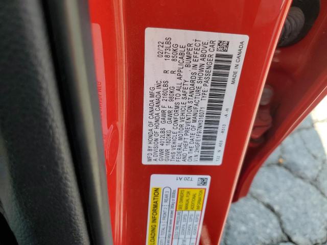 2HGFE1F97NH316071 Honda Civic Touring