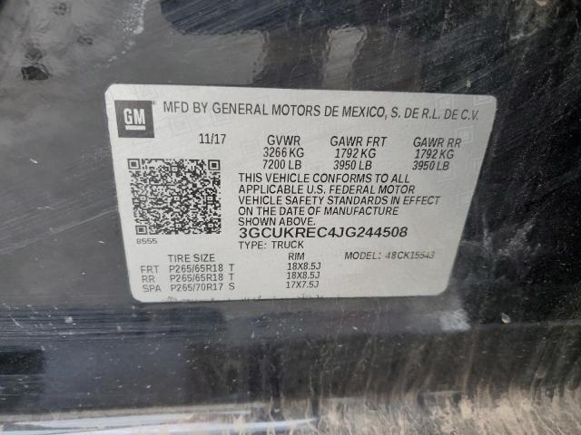 2018 CHEVROLET SILV1500 4 3GCUKREC4JG244508