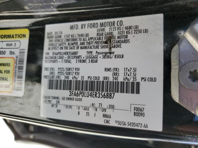 3FA6P0LU4ER356887 Ford Fusion Se Hybrid