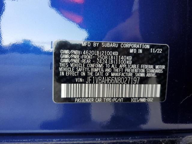 JF1VBAH66N8027197 Subaru Wrx Premium