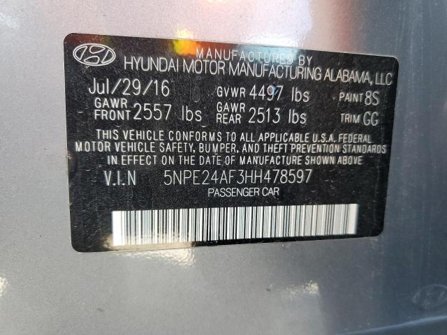 5NPE24AF3HH478597 Hyundai SONATA SE