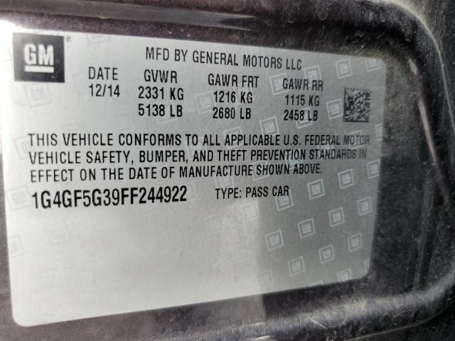 1G4GF5G39FF244922 Buick Lacrosse Premium