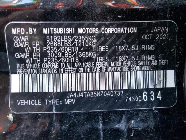 JA4J4TA85NZ040733 Mitsubishi Outlander Es