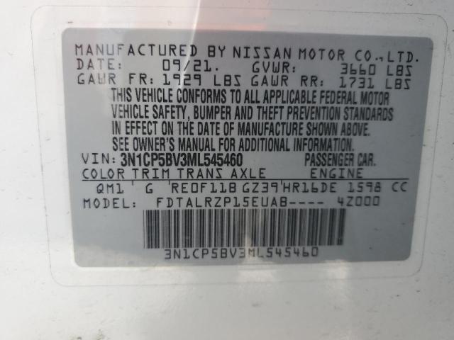 3N1CP5BV3ML545460 Nissan KICKS S