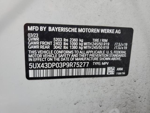 5UX43DP03P9R75277 2023 BMW X3, photo no. 13