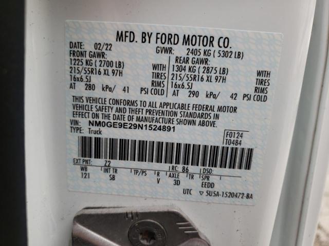 NM0GE9E29N1524891 | 2022 FORD TRANSIT CO