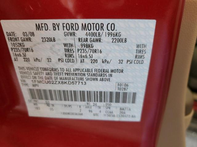 2008 Ford Escape Xls VIN: 1FMCU02ZX8KD57713 Lot: 69649793