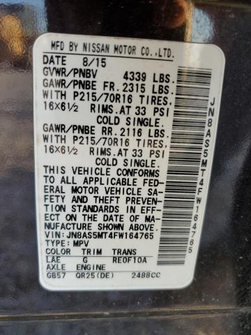 JN8AS5MT4FW164765 Nissan Rogue Select S