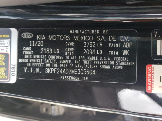 3KPF24AD7ME305604 | 2021 KIA FORTE FE