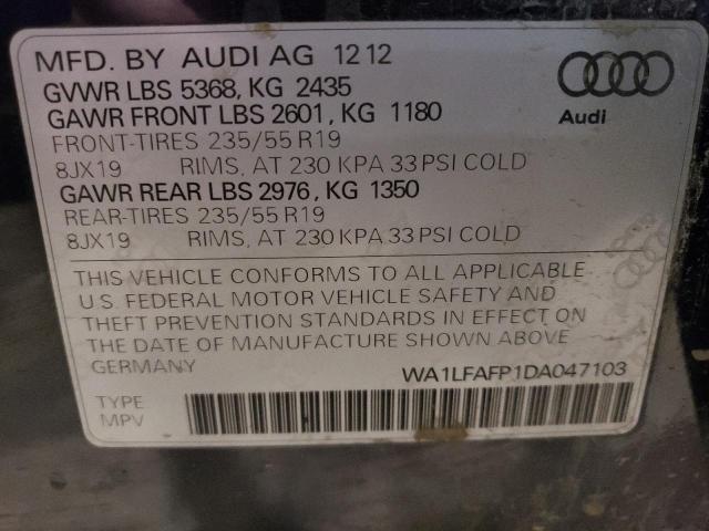 VIN WA1LFAFP1DA047103 2013 Audi Q5, Premium Plus no.12