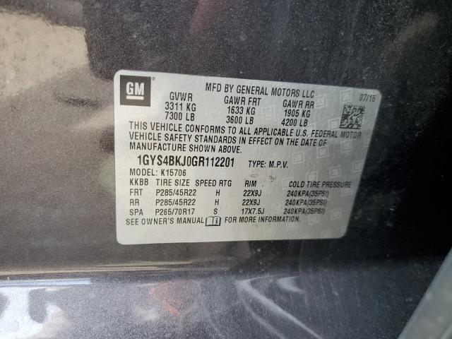 1GYS4BKJ0GR112201 Cadillac Escalade Luxury
