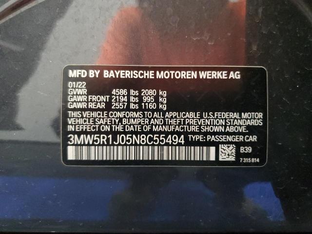 3MW5R1J05N8C55494 BMW 3 Series 330I 12