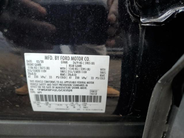 1FMSK8FH2LGC03526 Ford Explorer Limited