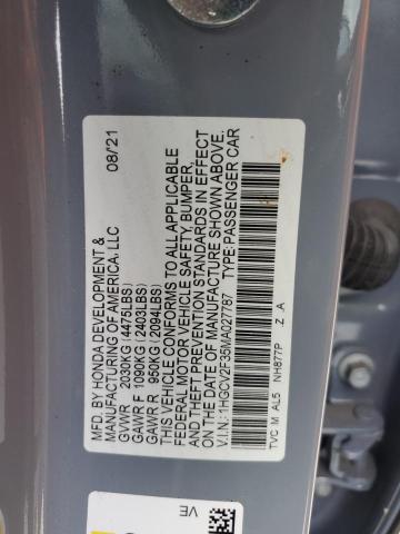  HONDA ACCORD 2021 Синій