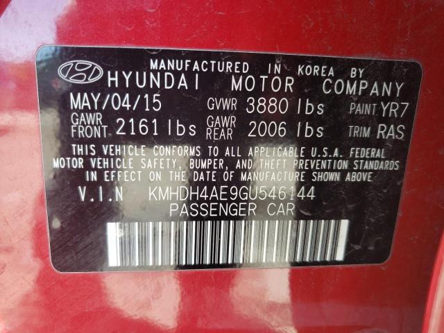 KMHDH4AE9GU546144 Hyundai ELANTRA SE