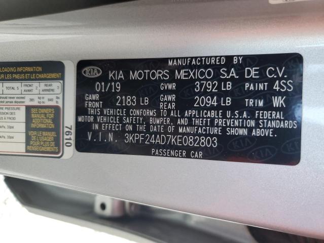 3KPF24AD7KE082803 KIA FORTE FE