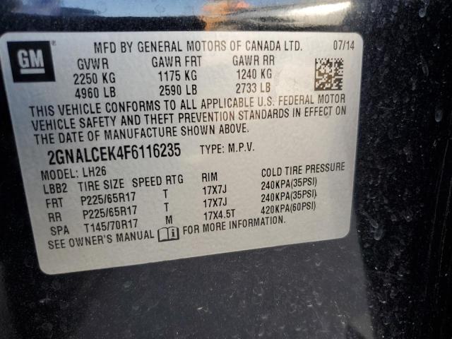 2GNALCEK4F6116235 | 2015 Chevrolet equinox lt