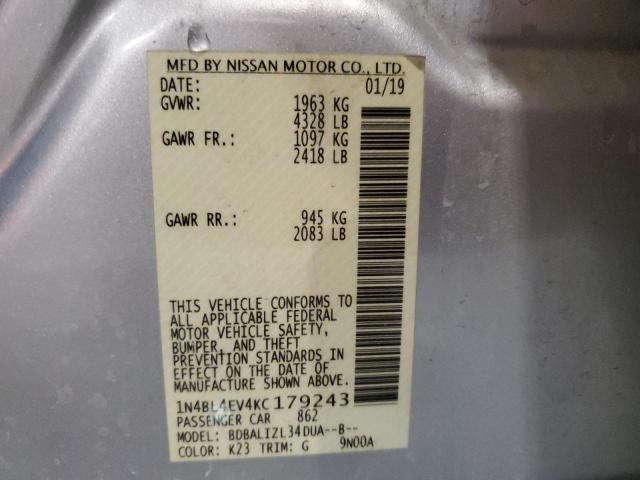 1N4BL4EV4KC179243 Nissan ALTIMA SL