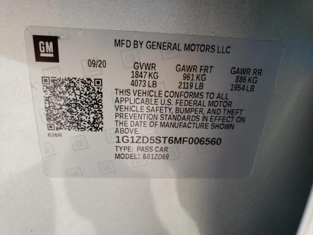 1G1ZD5ST6MF006560 Chevrolet Malibu LT 13