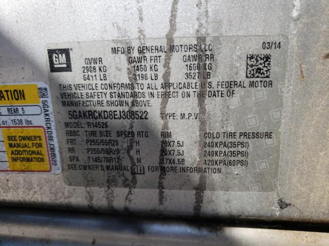 5GAKRCKD8EJ308522 Buick Enclave