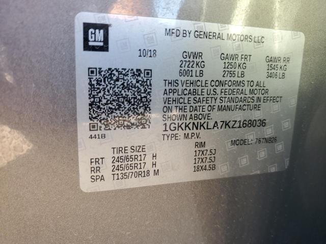 1GKKNKLA7KZ168036 GMC ACADIA SLE