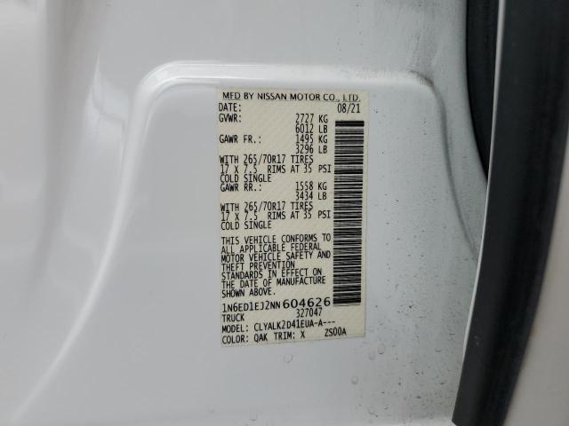 1N6ED1EJ2NN604626 Nissan FRONTIER S