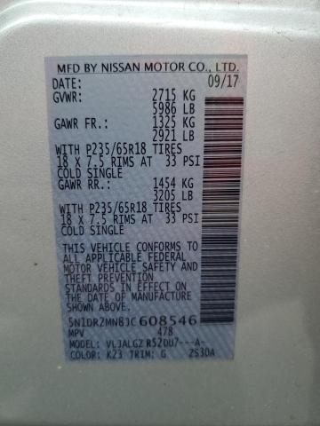 5N1DR2MN8JC608546 Nissan Pathfinder S