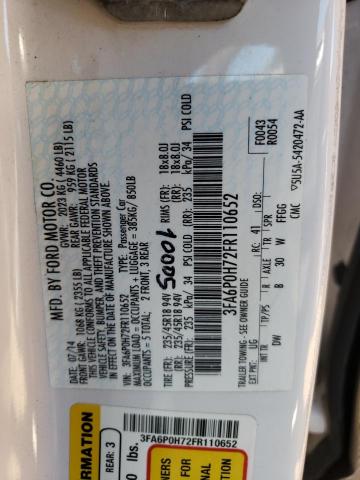 3FA6P0H72FR110652 Ford FUSION SE
