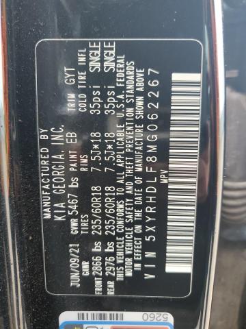 5XYRHDLF8MG062267 KIA SORENTO EX