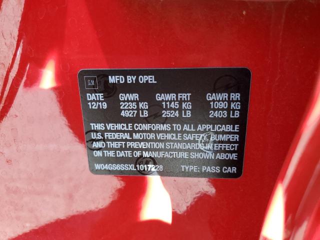 2020 BUICK REGAL GS - W04GS6SSXL1017228
