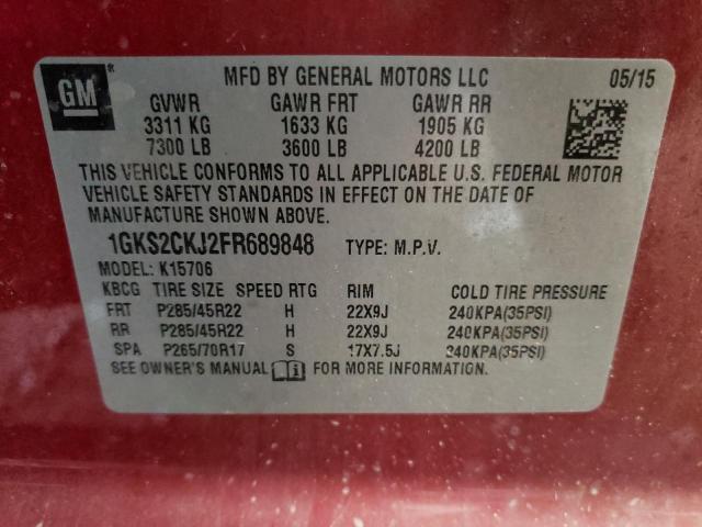 1GKS2CKJ2FR689848 GMC YUKON DENALI