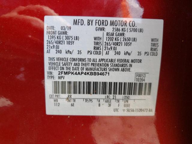 2FMPK4AP4KBB94671 Ford EDGE ST