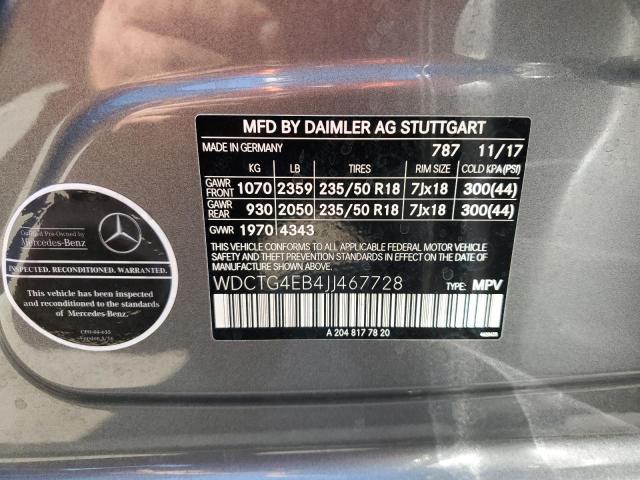 VIN WDCTG4EB4JJ467728 2018 Mercedes-Benz GLA-Class,... no.13