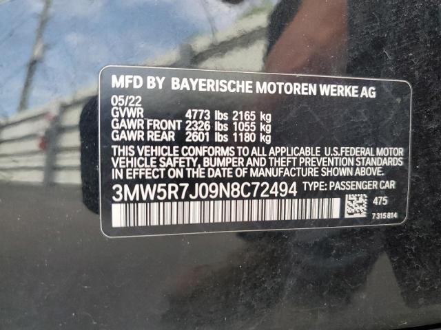 3MW5R7J09N8C72494 BMW 3 Series 330XI 12