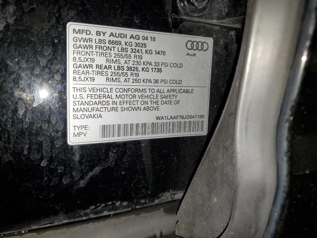 WA1LAAF76JD041189 2018 AUDI Q7, photo no. 12