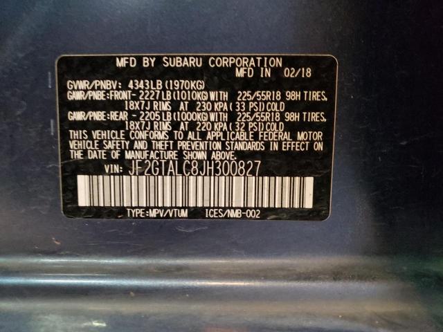 JF2GTALC8JH300827 Subaru Crosstrek Limited