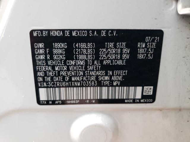 2022 HONDA HR-V 3CZRU6H1XNM703583