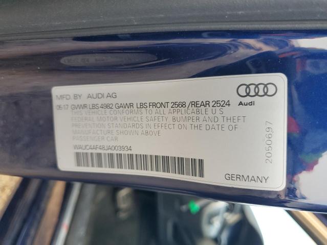2018 AUDI S4 PRESTIG WAUC4AF48JA003934